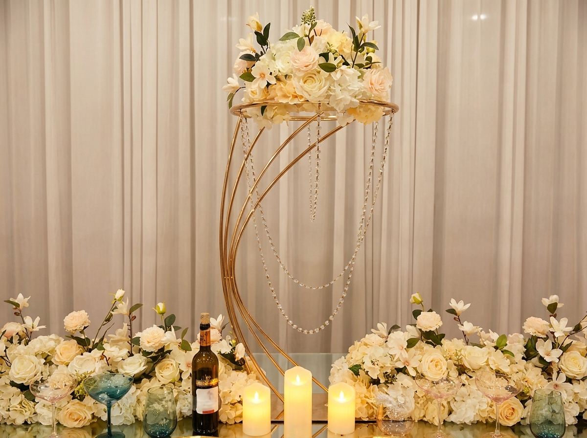 Gilded Hourglass Bloom Stand