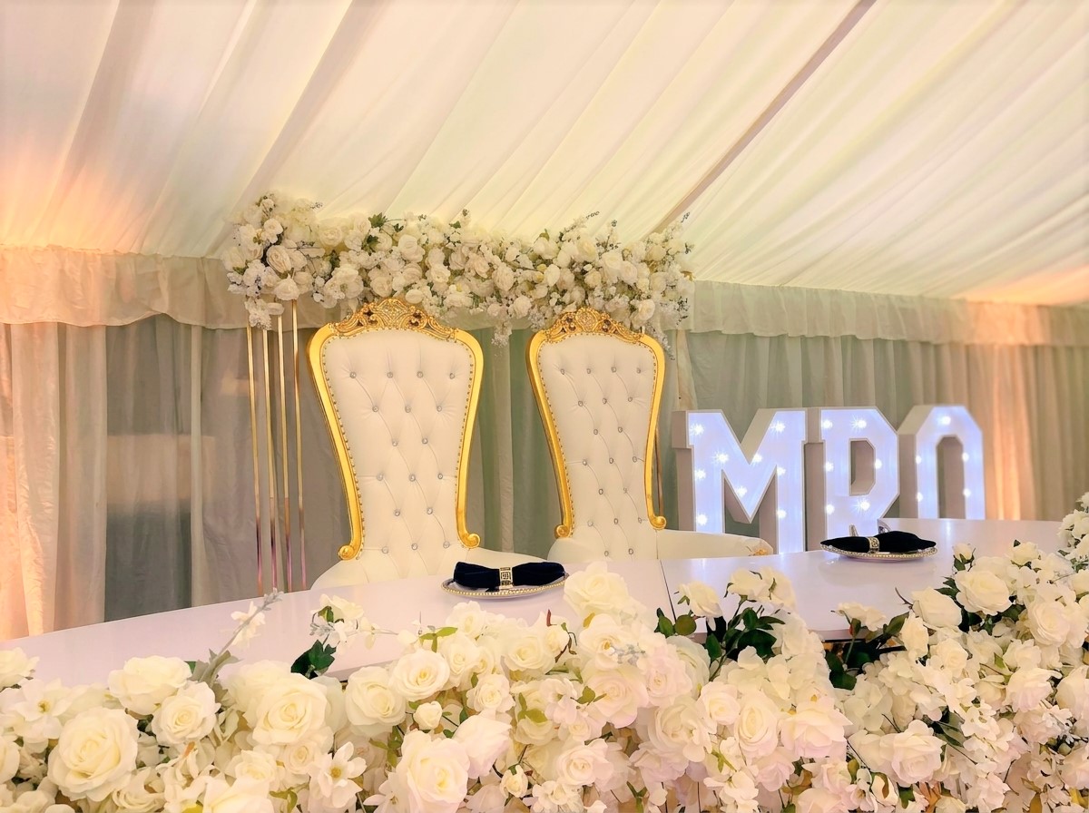 Marquee 'MR & MRS' Top Table