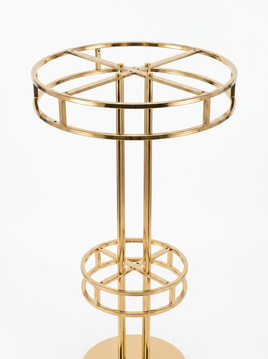 Round Gold Cage Cocktail Table