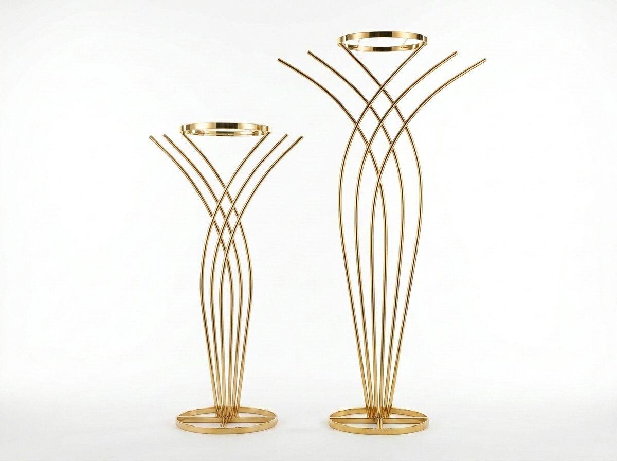 Gold Curved Spiral Pedestals