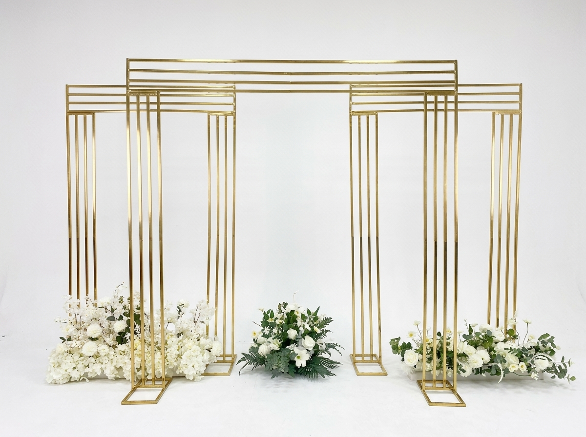 Gold Geometric Arch Frame Set
