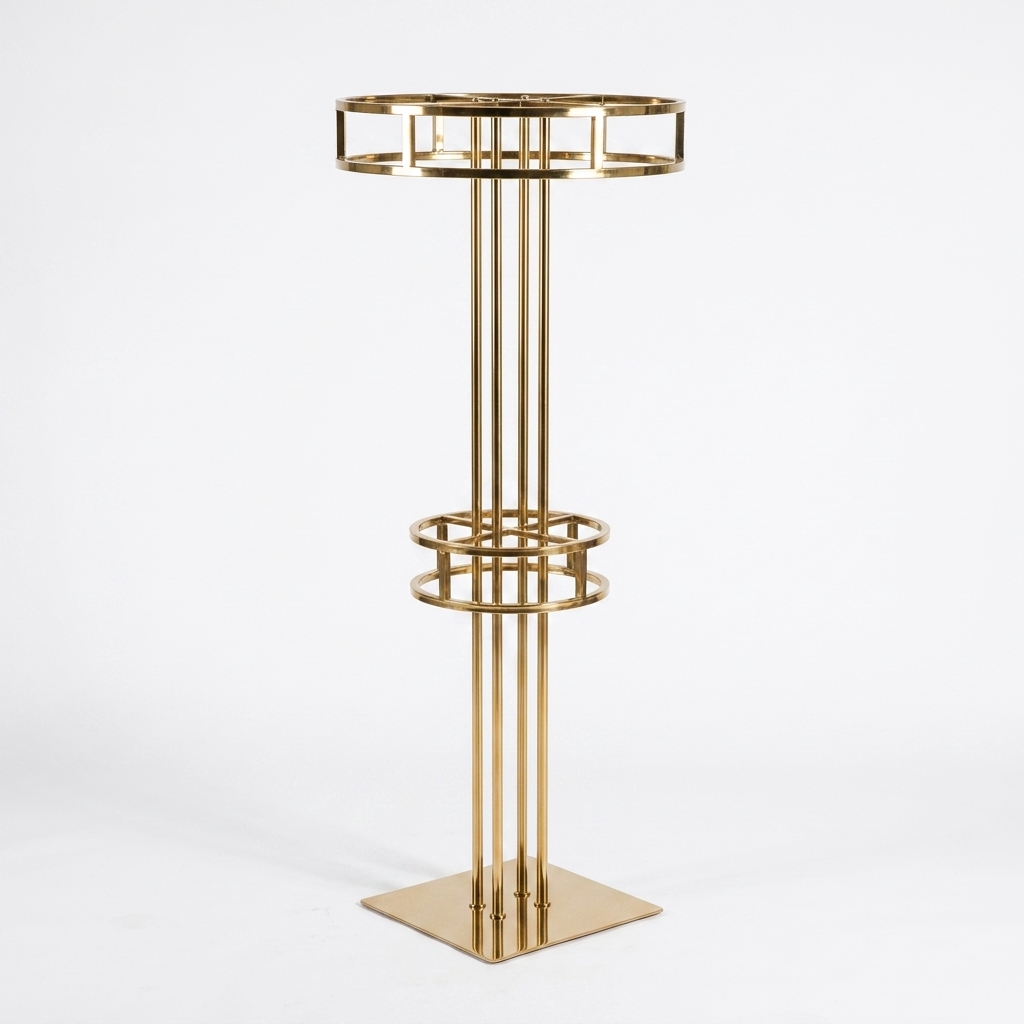 Gold Cage Pillar Pedestal